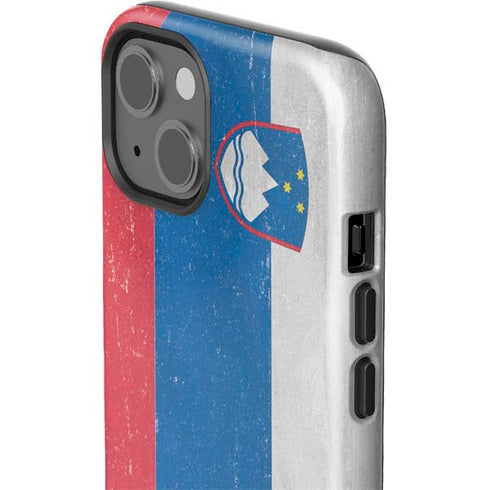Slovenia Flag Distressed iPhone 14 Impact Case